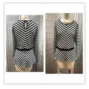 Thalia-Sodi, dress, white/black, stripes, sizeXL.: